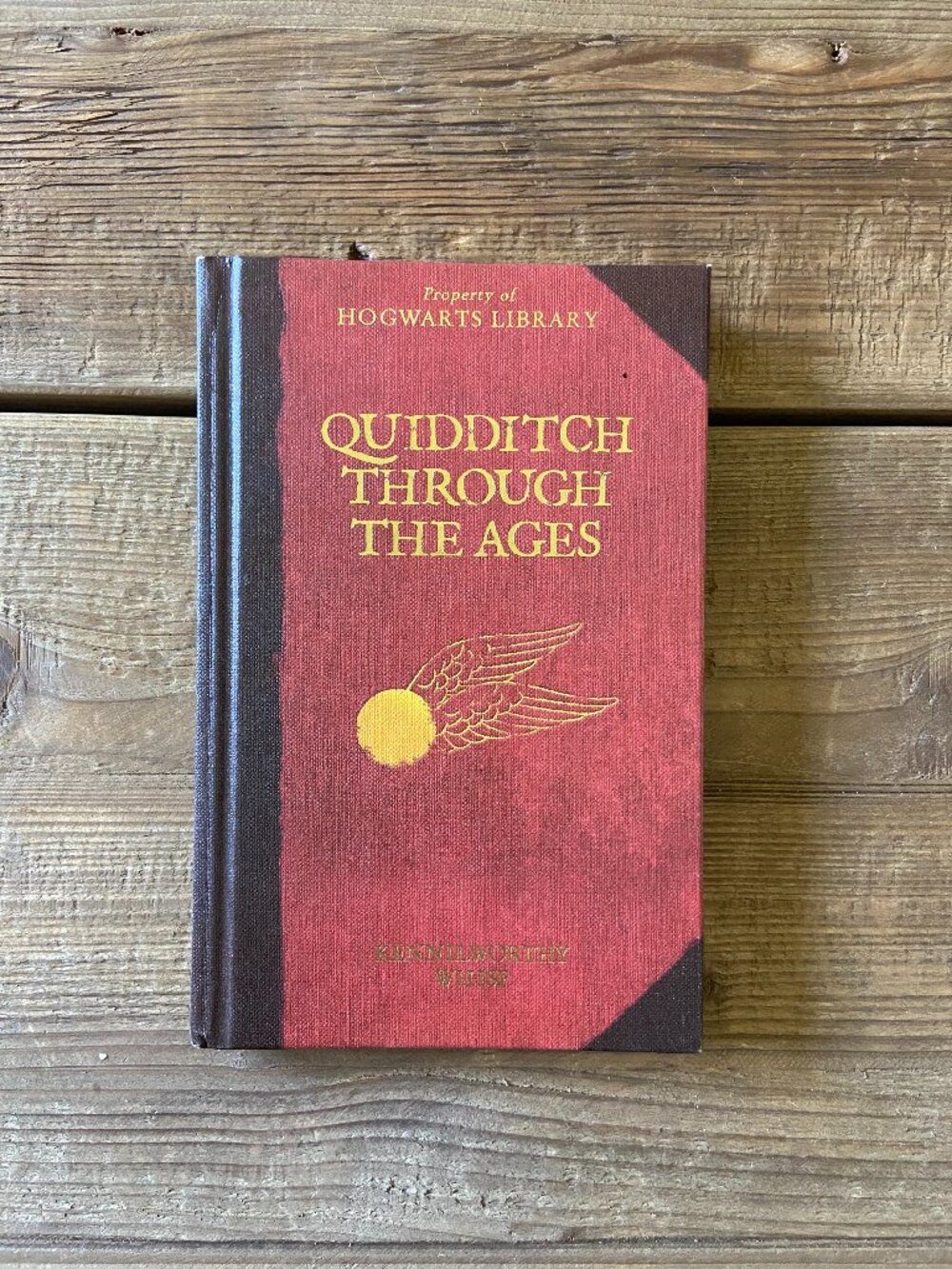 Harry Potter collectible book, Quidditch Through the Ages hardcover, Hogwarts